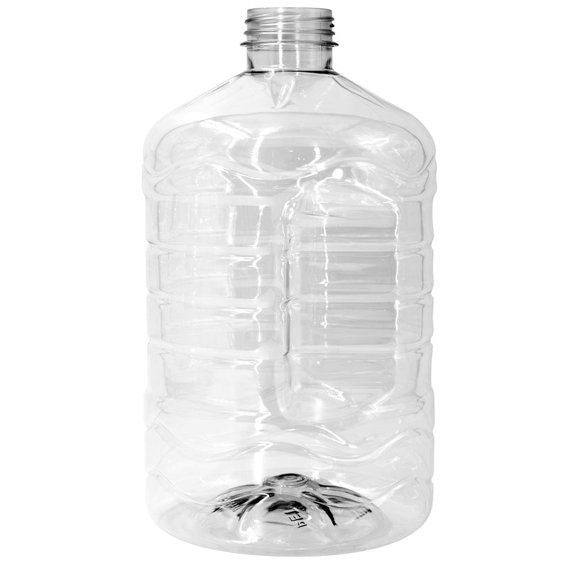 128oz (1 gal) Clear PET Ribbed Pinch Grip Jug (48-400)