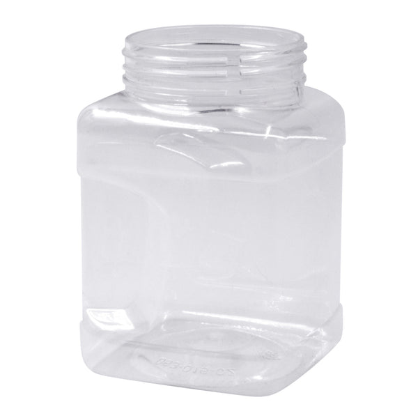 16oz Square Jar w/grip PET (63-400)