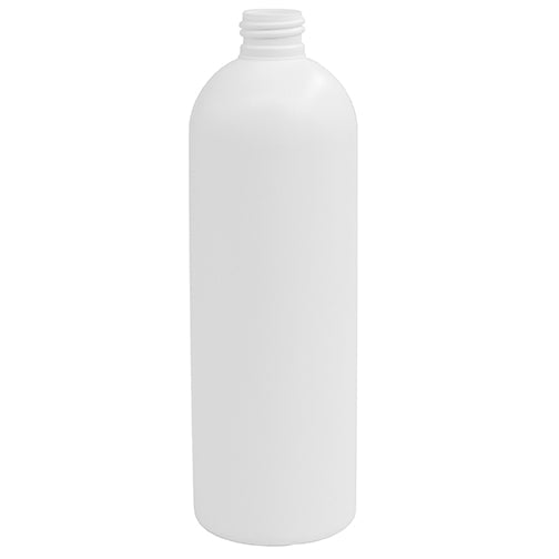 16 oz. White HDPE Plastic Bullet (Cosmo Round) Bottles (28-410)