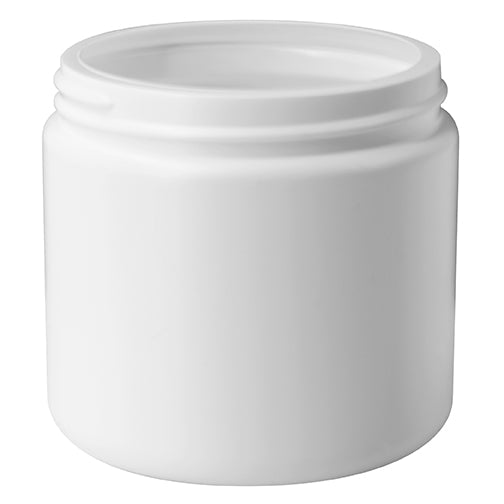 16oz White HDPE Wide-Mouth Canister, Jar (89-400)