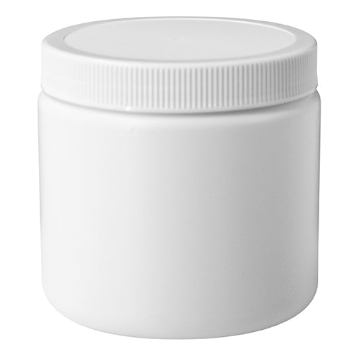 16 oz. White HDPE Plastic Wide-Mouth Canister (89-400)