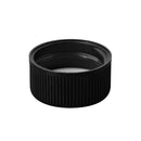 20-400 Black Ribbed Polypropylene (PP) Plastic Cap, Foam Liner