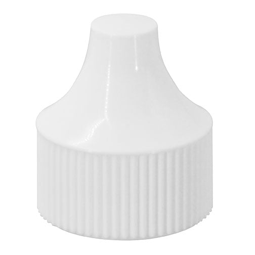 20mm (20-410) White Ribbed Polypropylene (PP) Dropper Over-Cap (unlined)