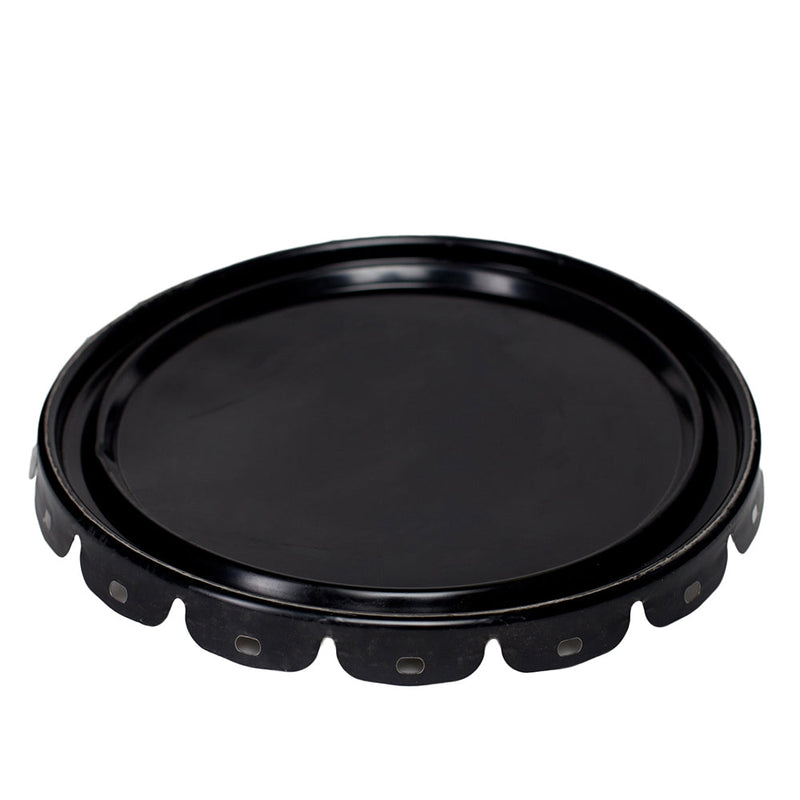 5 Gallon, Black, Steel (24 Gauge), Pail Lid - Plain, w/Gasket Seal - UN Rated