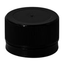 28mm, PCO, Black, Ribbed, Polypropylene (PP) Plastic Dairy and Juice Cap (No Liner)