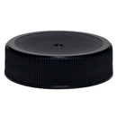 38-400 Black Ribbed Plastic Cap w/HIS Foil Liner