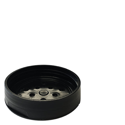 48-485 Black, Spice Cap, Flip-Top-Sift, Linerless, with 10 Holes (.200")