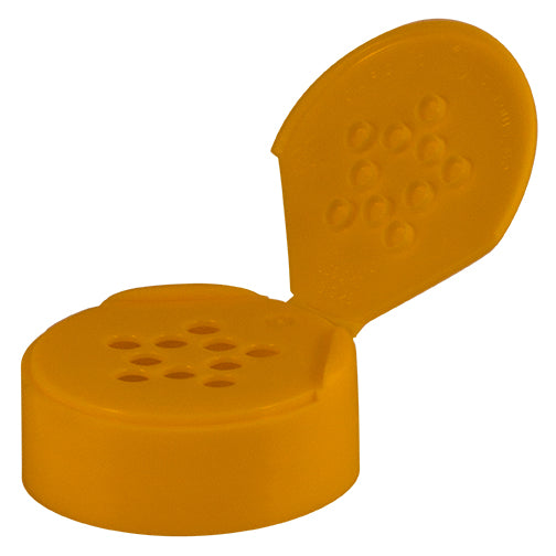 48-485 Yellow, Spice Caps, Flip-Top - Sift, Linerless, with 10 Holes (.200")