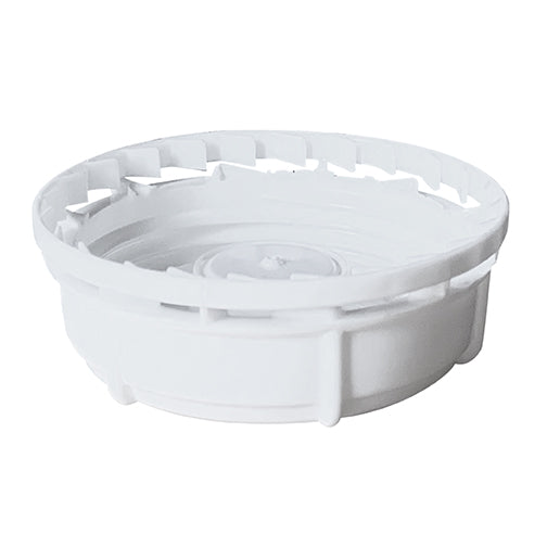 70mm White PP Closure For Tight-Heads w/ Ratchet Ring and 3/4' Knockout