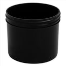 4 oz. Black, Wide-Mouth, PP Plastic, Single-Wall Jar, Flat-Base (70-400)