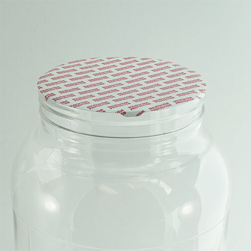 (110-400) White Ribbed Cap w/ Printed, PS-22 Pressure Seal Liner