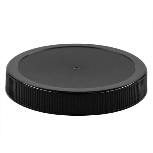 Case: Each: 89-400 Black Ribbed (PP) Plastic Caps w/ F-217 Foam Liner - Qty (624/Case)