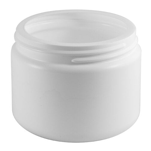 12oz White HDPE Wide-Mouth Canister, Jar (89-400)