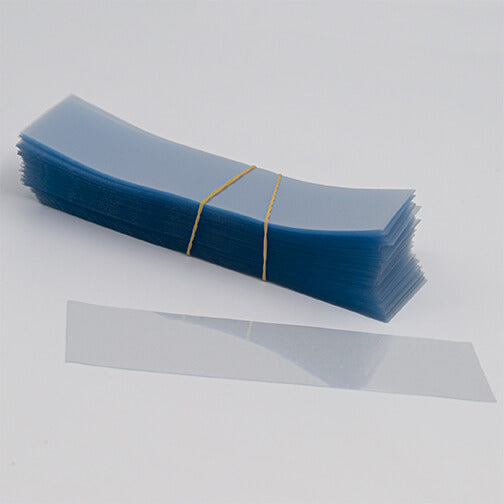 123 x 37 (mm), Clear, Flat-Cut, PVC Shrink Bands, (Fits 70mm Cap Size)