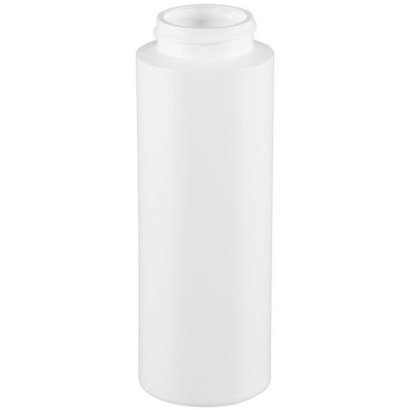 8 oz. White HDPE Plastic Cylinder Bottles (38-400)