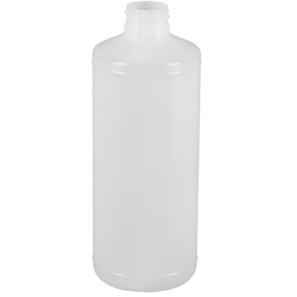 16 oz. Natural HDPE Plastic MCR Cylinder Bottle (28-410) Neck-Finish